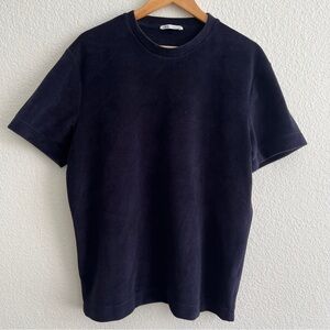 Zara navy blue fleece pullover shirt